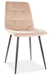 Čalouněná sametová židle Mello Intesi béžová s černými nohami do jídelny a obýváku