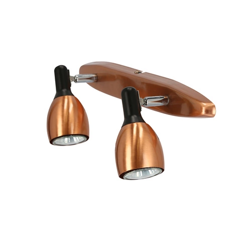 Stropní svítidlo Cross měděné nastavitelné dvouzdrojové do obýváku kuchyně a jídelny