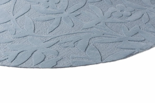 Vlněný kulatý koberec Cleavers 200x200 cm šedomodrý do moderního obývacího pokoje Laura Ashley