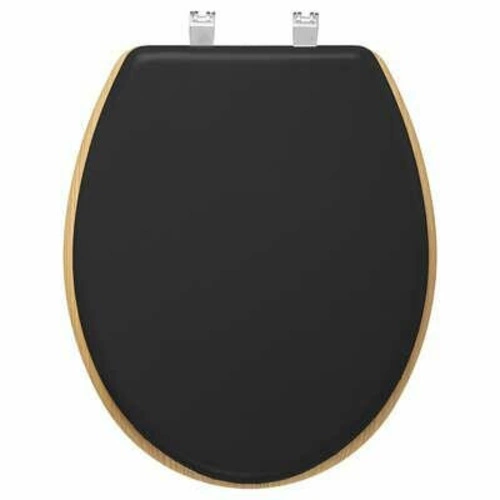 Pomalu splachovací záchodové prkénko Moderní barva černá/přírodní