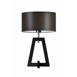 Noční lampička Clio glamour s hnědým stínidlem a ebenovým dřevěným podstavcem