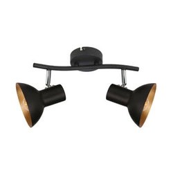 Stropní svítidlo Diso černé zlaté nastavitelné 2bodové do obýváku a ložnice 38 cm