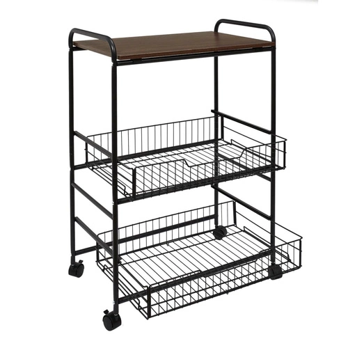 Dolie kovový barový vozík na kolečkách s policemi, moderní pojízdný stolek do obýváku