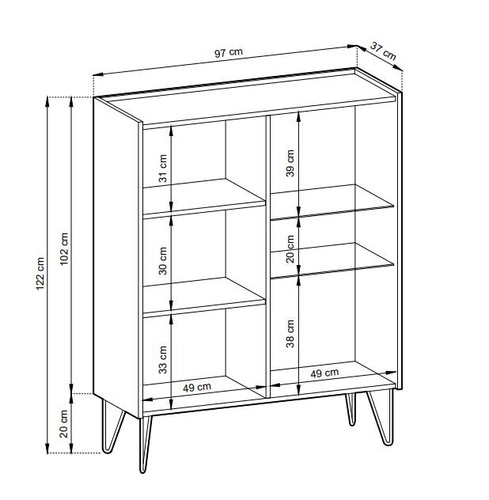 Široká komoda Marbren černá       