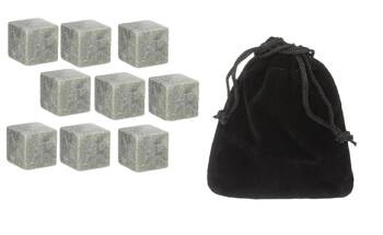 Sada 9 chladicích kamenů na nápoje šedá