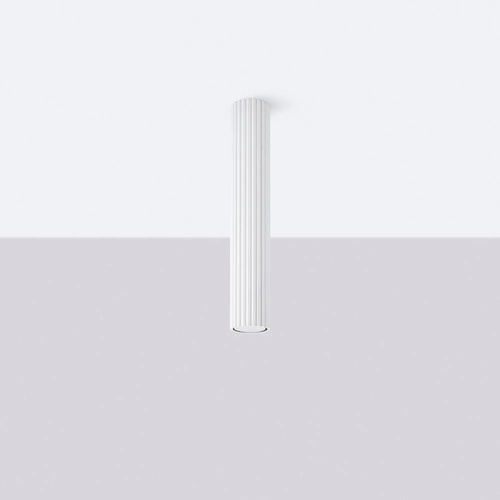 Stropní svítidlo KARBON 40 bílá minimalistická do obýváku a ložnice hliník SOLLUX