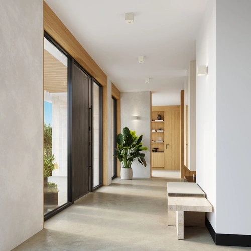 Betonové čtvercové stropní svítidlo QUAD béžové industriální do kuchyně a obýváku SOLLUX