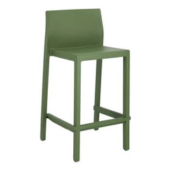 Barová židle Kate zelená moderní s opěrkou 75 cm do kuchyně a zahrady stohovatelná SCAB Design