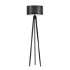 Stojací lampa do obýváku dřevěný tripod glamour MIAMI Lysne s hnědým stínidlem 148 cm