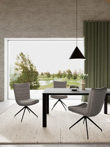 Actona Grafton šedá čalouněná otočná jídelní židle