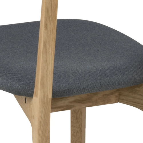 Solen Oak Grey – šedá čalouněná dubová židle ve skandinávském stylu