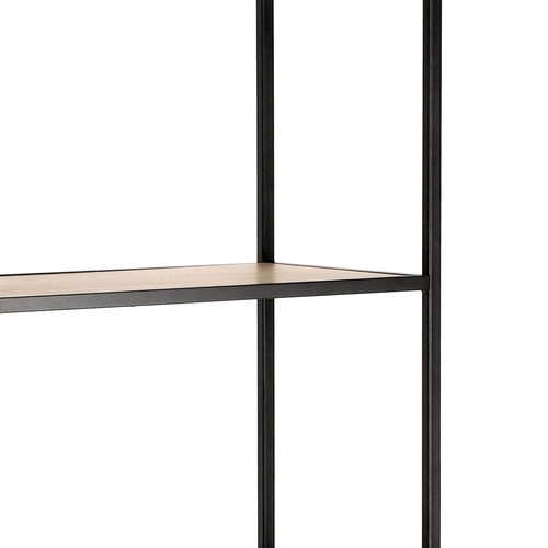 Knihovna Oxford IV moderní loftová do obýváku 77 cm dub a černý kov Intesi