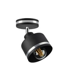 Stropní bodové svítidlo Wama černé 1x40W E27 stínidlo černé+stříbrné