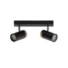 Stropní lampa Lagos černá 2x15 GU10 černá+dřevěné stínidlo