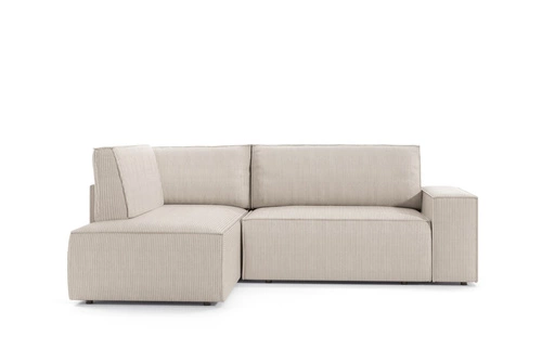 Rohová manšestrová pohovka s rozkladem Molde L levá šedá do obýváku moderní Intesi