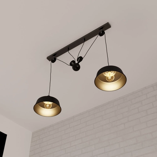 Závěsné stropní svítidlo Ezio černé kovové nastavitelné do obýváku, kuchyně nebo nad stůl