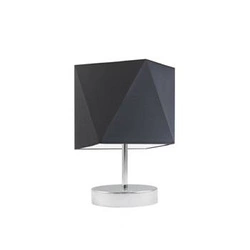 Noční lampička do ložnice PASADENA moderní s grafitovým stínidlem a chromovanou konstrukcí LYSNE