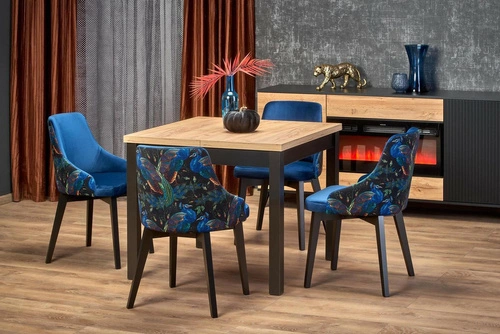 Rozkládací jídelní stůl Tiago 90-125x90 moderní dub artisan černé nohy Intesi