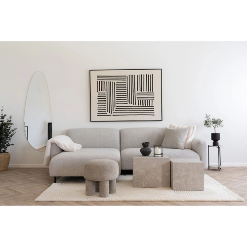 Rohová sedačka Salvador levá boucle béžová skandinávský styl do obýváku na černých nožkách
