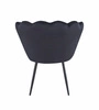 Čalouněná židle mušle Fiona VIC černý samet s područkami do glamour obýváku