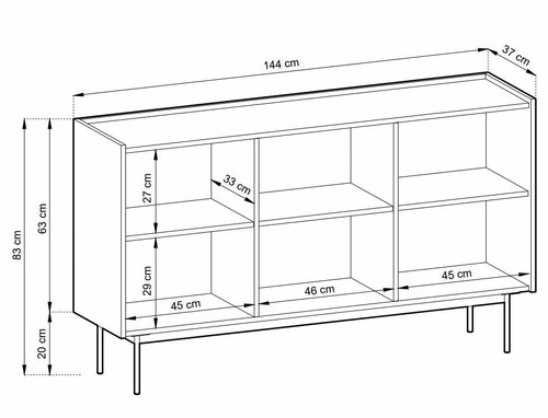 Široká komoda Cashmer červená výprodej