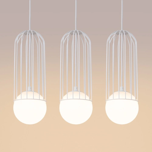 BRINA 3L moderní bílý závěsný lustr do obýváku a jídelny trojitý SOLLUX