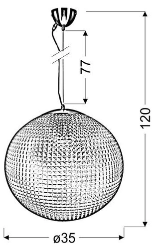 Moderní závěsné svítidlo koule Lucida 35 skleněné průhledné do obývacího pokoje a jídelny