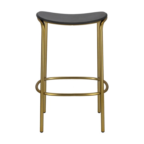 Barová stolička bez opěradla TRICK wood 65 cm černo-zlatá moderní do kuchyně a jídelny SCAB Design
