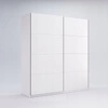 Šatní skříň Flory 150 cm bílý lesk moderní s policemi a tyčí do ložnice