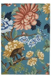 Venkovní koberec Saphire Garden Teal 140x200 barevný květinový na terasu a zahradu snadno čistitelný