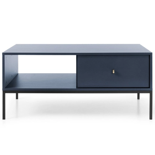 Moderní obdélníkový konferenční stolek Evora modrý se zásuvkou do obýváku Intesi