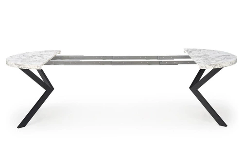 Rozkládací kulatý jídelní stůl Roni Intesi bílý mramor 100–250 cm moderní