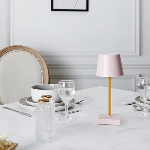 Stolní LED lampa Blanca Intesi moderní růžová dotyková se stmívačem do ložnice