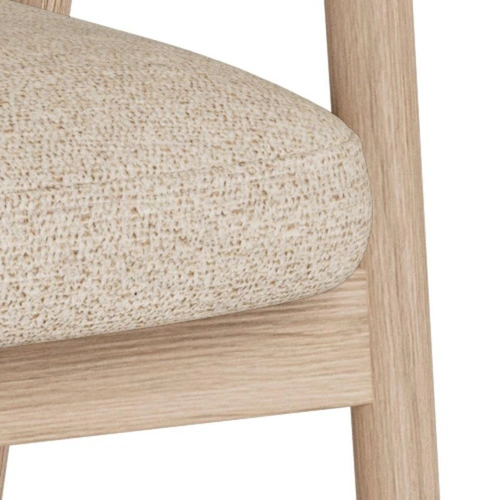 Židle Calvin Arm béžová bouclé dubová skandinávská do jídelny