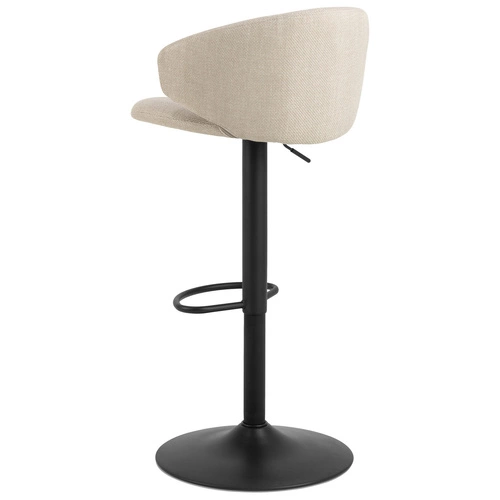 Barová židle Ella béžová s opěrkou a područkami, otočná, výškově nastavitelná, moderní do kuchyně