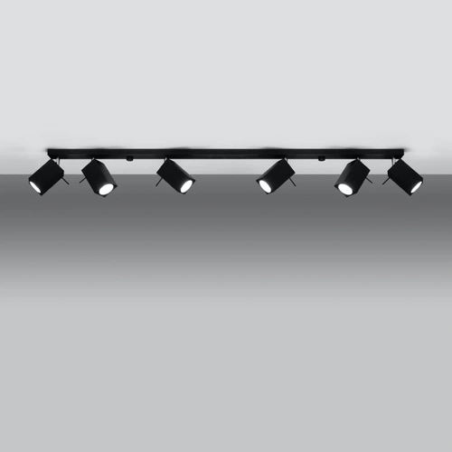 Stropní svítidlo černé Merida 6L Sollux moderní kovové do obýváku nebo kuchyně