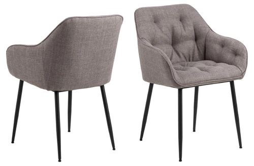 Čalouněná židle Brooke světle šedá s područkami do jídelny a obýváku moderní