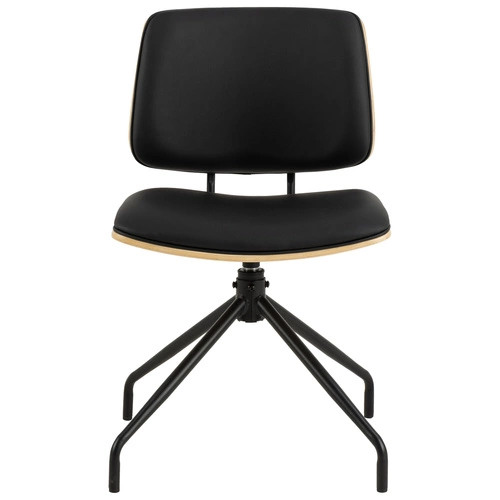 Otočná židle Owen Actona černá kůže do kanceláře a obýváku čalouněná industriální