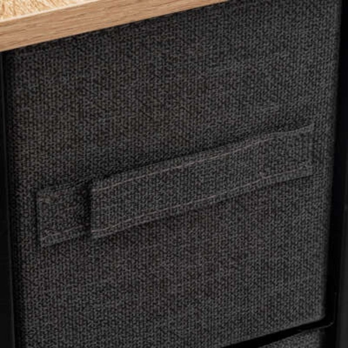 Úzký černý skandinávský regál Tissa se 4 zásuvkami do koupelny nebo předsíně 73,5 cm