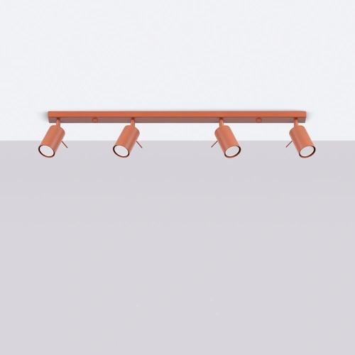 Stropní svítidlo RING 4x červené moderní kovové otočné do obýváku a ložnice SOLLUX