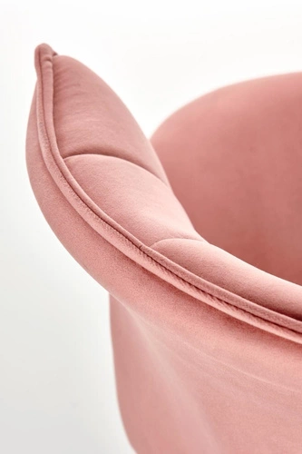 Růžová sametová otočná kancelářská židle Cossio ve stylu glamour k psacímu stolu i do studentského pokoje