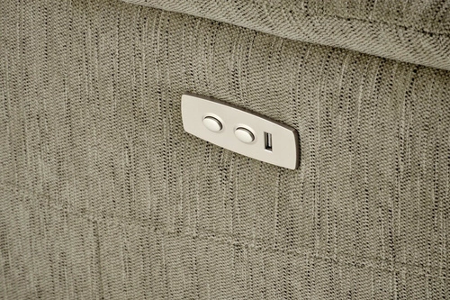 Relaxační křeslo Tiala rozkládací do obýváku s podnožkou a USB olivové moderní