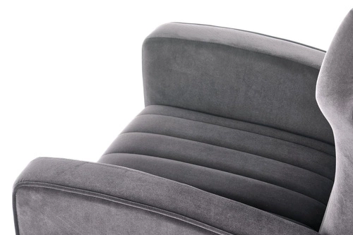 Křeslo ušák Valea sametové tmavě šedé do obýváku moderní s područkami Intesi