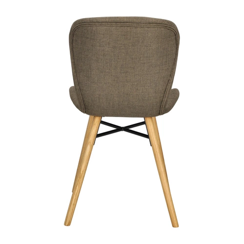 Čalouněná židle Batilda Actona do jídelny a obýváku dubová khaki v boho stylu