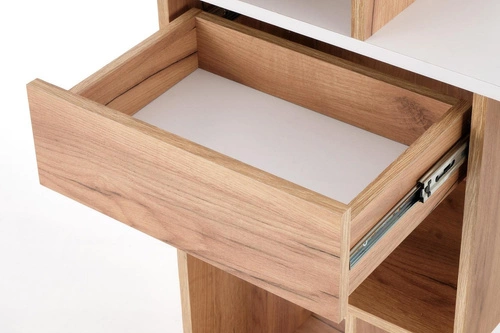 Moderní psací stůl Garos 3 bílý s policemi a zásuvkou na práci nebo studium 122 cm Intesi