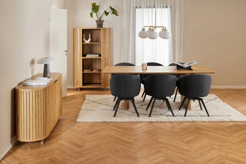 Otočená jídelní židle Darlene Actona čalouněná antracitová moderní skandinávská