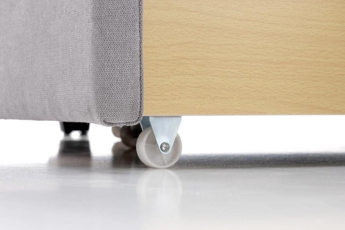 Čalouněná postel Brig 160x200 šedá s úložným prostorem a čelem ve tvaru mušle do ložnice