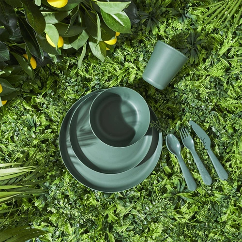 Intesi moderní pikniková sada příborů z plastu pro 4 osoby, 12 dílů, vhodné do myčky