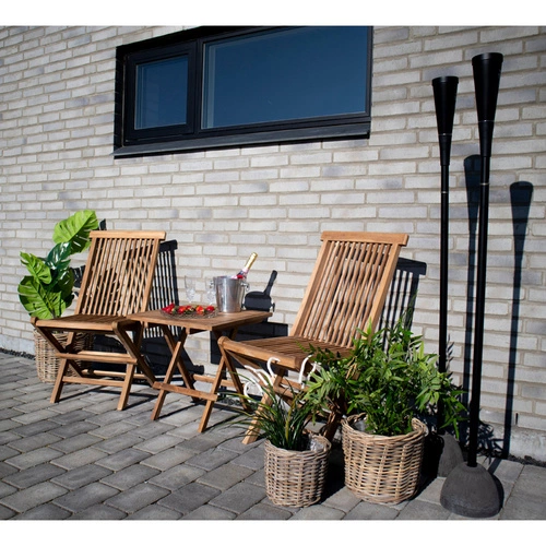 Konferenční stolek Bilbao 50x50 cm teakové dřevo čtvercový skandinávský na zahradu a terasu