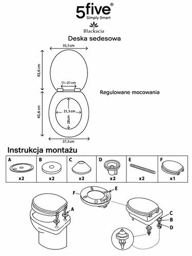 Dřevěné WC sedátko z akácie Blackacia